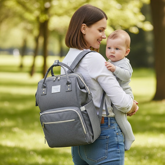 Mochila Pañalera Convertible "Nido Portátil" 3 en 1