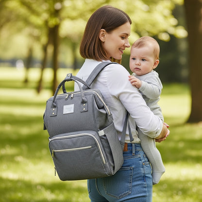 Mochila Pañalera Convertible "Nido Portátil" 3 en 1
